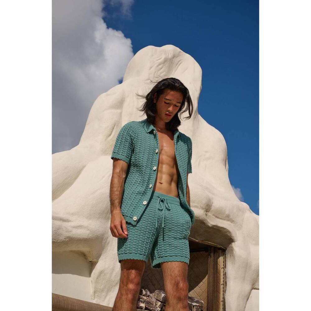 NEW MAVRANS men's saltwater knit shorts in teal
